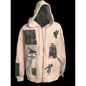 SpiderMan Marvel ‎ Women's Small Graphic Zip-Up Hoodie Jacket Pink